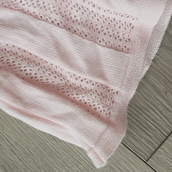 Vintage Ja. nor Knit Delicate Pointelle Light Pink Floral Embroidered Dress, 18m - Picture 6 of 10